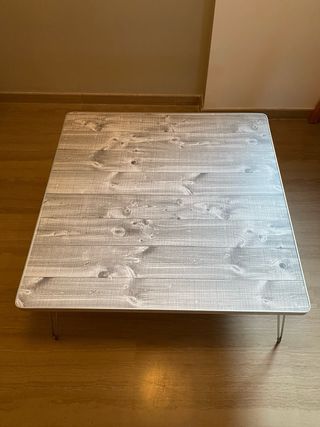 Mesa centro cuadrada patas metálicas