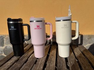 Set 3 Botellas Termo Stanley Negro, Rosa y Blanco