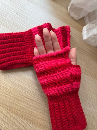 Mitones de lana tejidos a mano