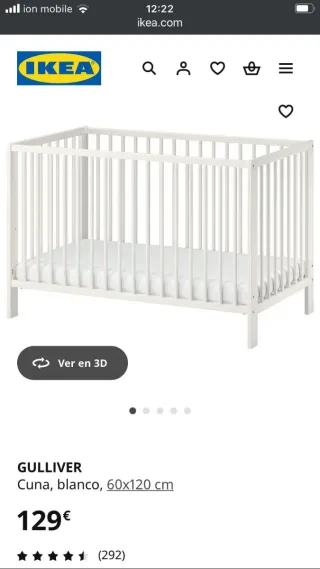 Cuna colecho Ikea Gulliver blanca