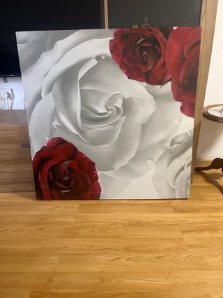 Cuadro 100x100 Rosas burdeos