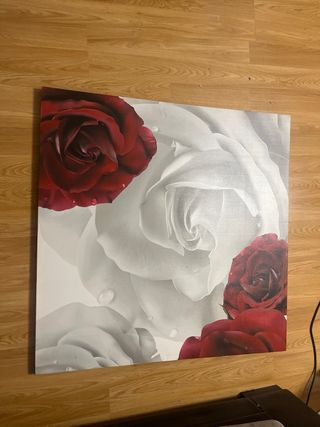 Cuadro 100x100 Rosas burdeos