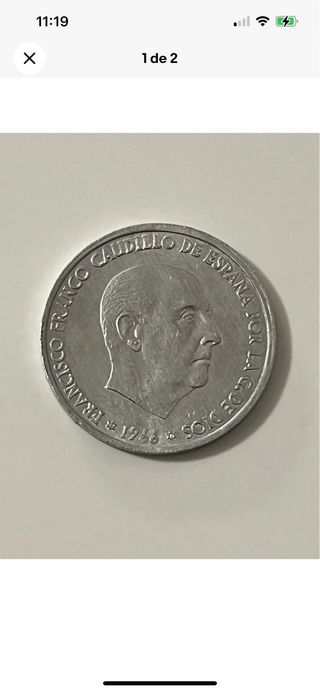 Moneda Española 50 Cts 1966