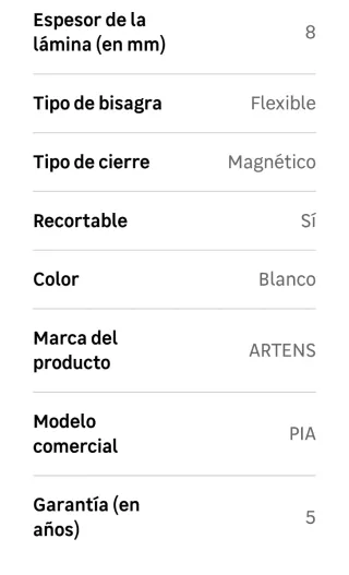 Puerta Plegable Artens Leroy Merlin 85x205 NUEVA