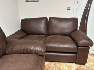 2 Sofás Polipiel Marrón