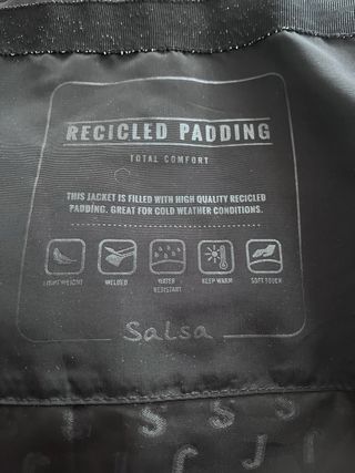 Abrigo plumífero negro Salsa con cinturón