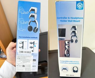 Supporto a muro nero per cuffie e controller