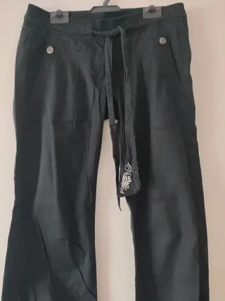 Pantalón ancho mujer tela fina