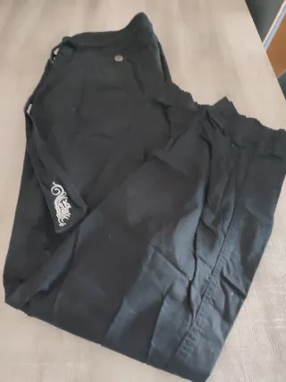 Pantalón ancho mujer tela fina