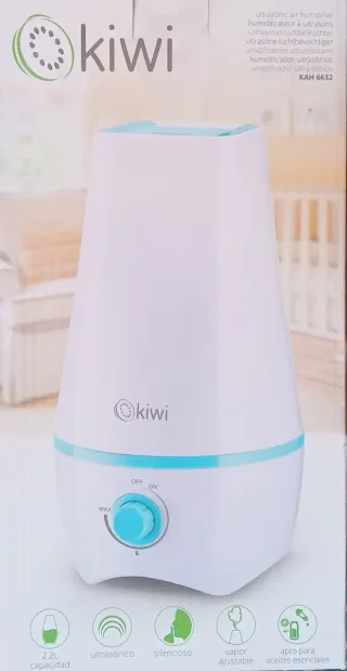 Humidificador Ultrasónico Kiwi Blanco y Turquesa