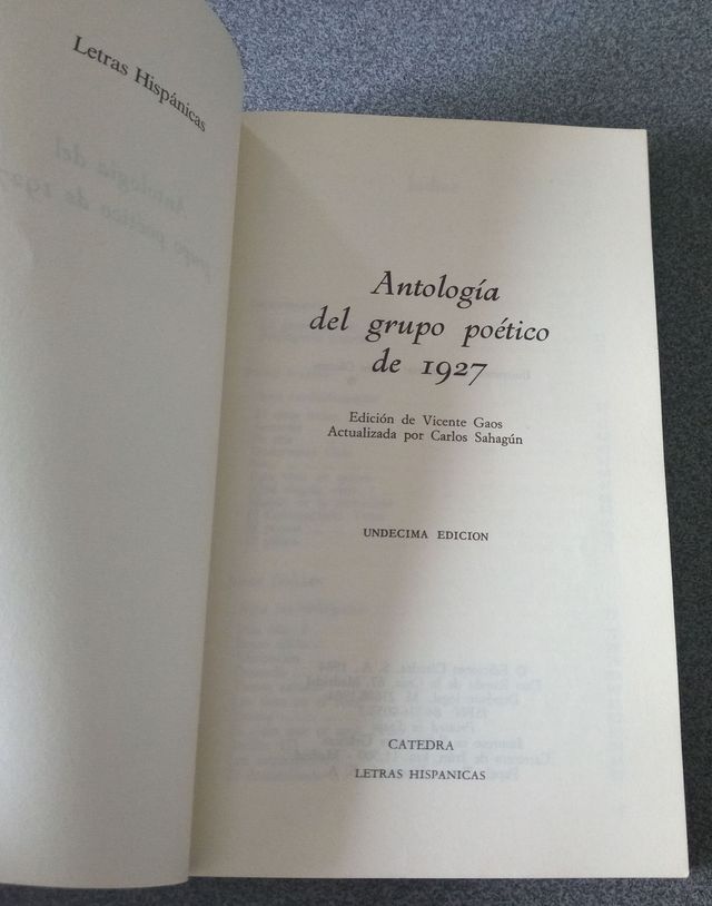 Lote libros Antología Del Grupo Poético Del 1927