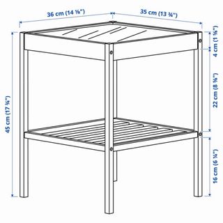 Mesa Auxiliar Ikea NESNA Bambú y Cristal