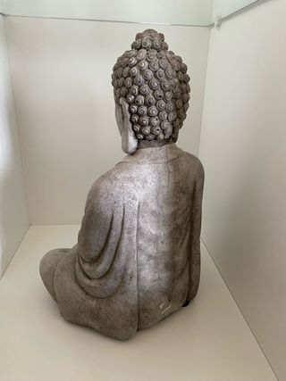 Figura Buda Piedra con Portavelas Cristal