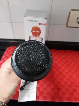 Micrófono Karaoke WS-858 Negro/Dorado