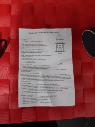 Micrófono Karaoke WS-858 Negro/Dorado