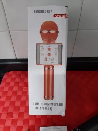 Micrófono Karaoke WS-858 Negro/Dorado