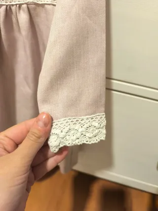 Vestido ceremonia bebé rosa encaje