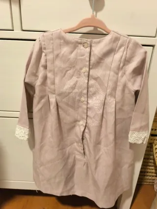 Vestido ceremonia bebé rosa encaje