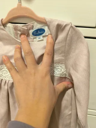 Vestido ceremonia bebé rosa encaje