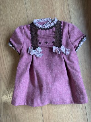 Vestido niña rosa con detalles