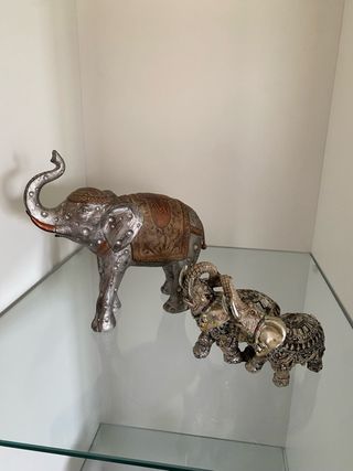 Set 3 Elefantes Decoración Metal