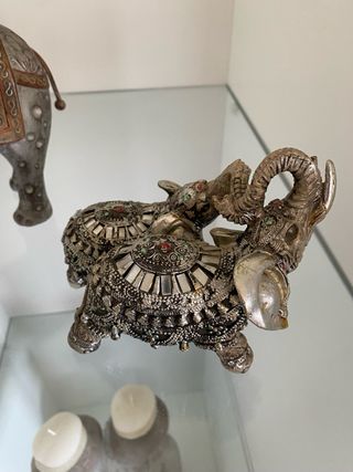 Set 3 Elefantes Decoración Metal