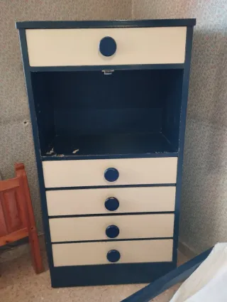 Mueble 5 cajones madera años 70