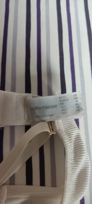 Sujetador sin aros algodón blanco