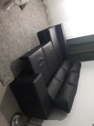 Sofá cheslong negro