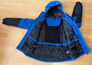 Chaqueta de esquí junior azul y negra