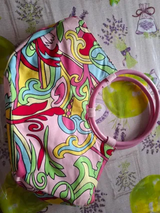 Borsetta vintage tessuto perline paillettes