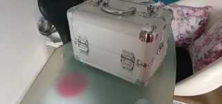 Maletín profesional maquillaje/uñas plata