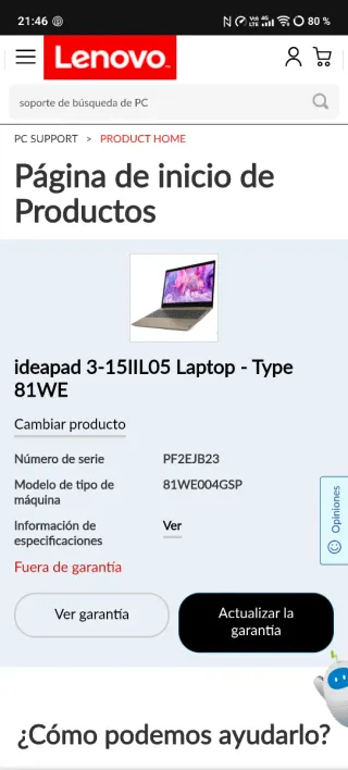 Portátil Lenovo IdeaPad 3 15ADA05