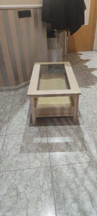 Mesa de centro madera y cristal