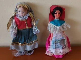 Bamboline souvenir vintage, set 4 pezzi