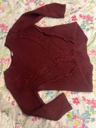 Sudadera lana granate niña