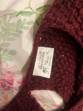 Sudadera lana granate niña