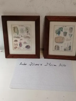 2 Cuadros Decorativos Madera Papel