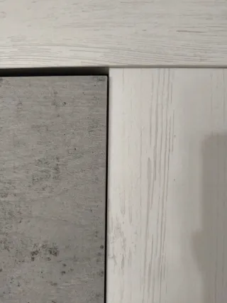 Mueble TV moderno gris y blanco