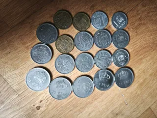 Lote monedas pesetas Rey y Franco