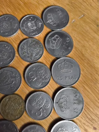 Lote monedas pesetas Rey y Franco