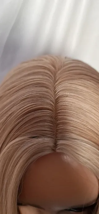 Peluca larga lisa rubia con reflejos
