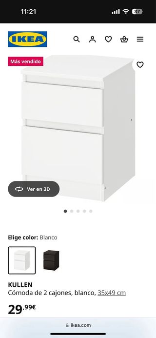 Cama individual + Mesita Ikea MALM. SIN ESTRENAR.