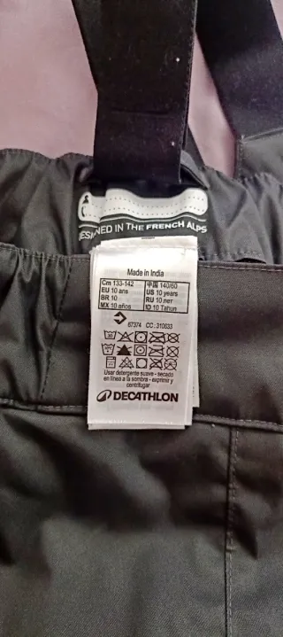 Pantalón nieve infantil gris 10 años