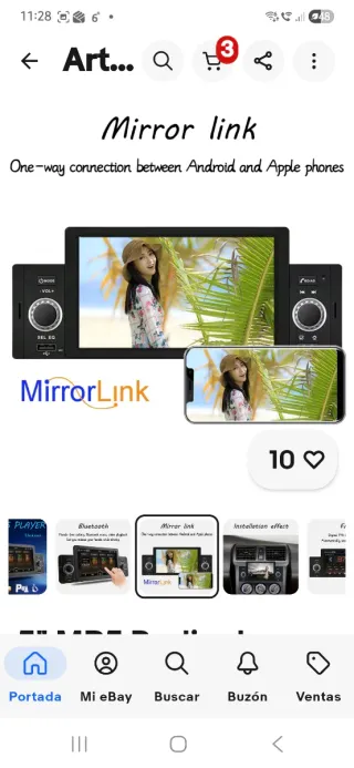 Radio Coche Pantalla Bluetooth 5.1 Mirror Link