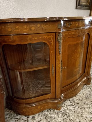 Alacena Vitrina Francesa Madera y Cristal