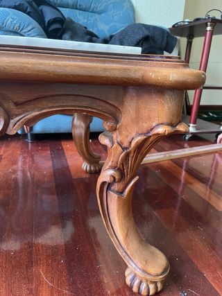 Mesa de centro de madera y mármol