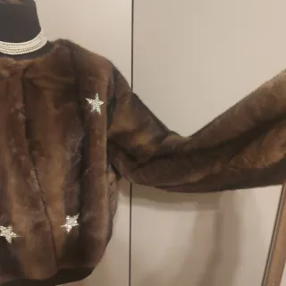 Giacca ecofur finto visone con stelle