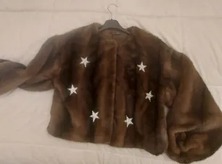 Giacca ecofur finto visone con stelle