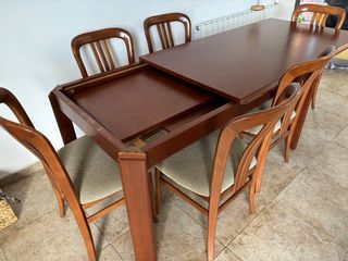 Mesa extensible salón 156/200 cm madera